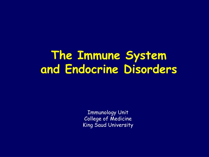 the immune system and endocrine disorders