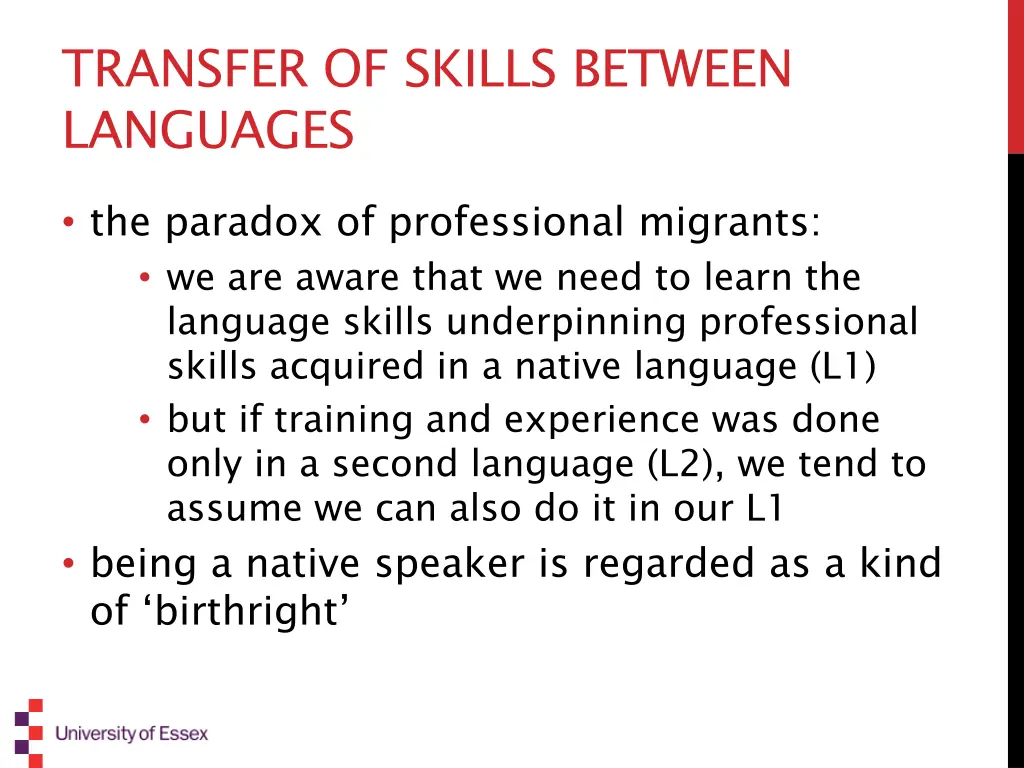 transfer of skills between languages