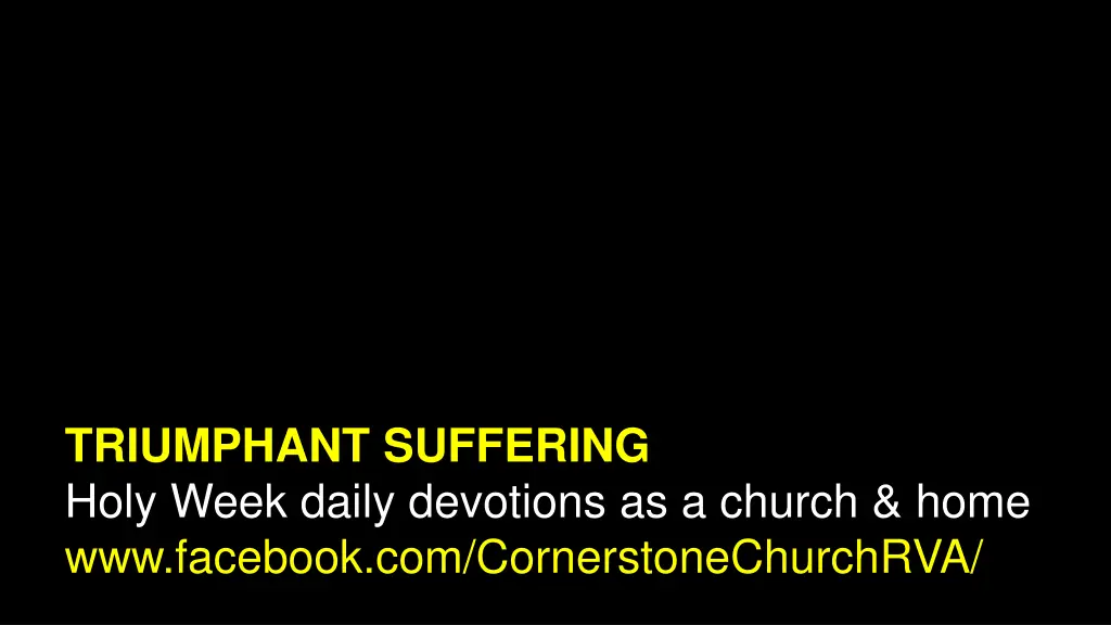 triumphant suffering holy week daily devotions