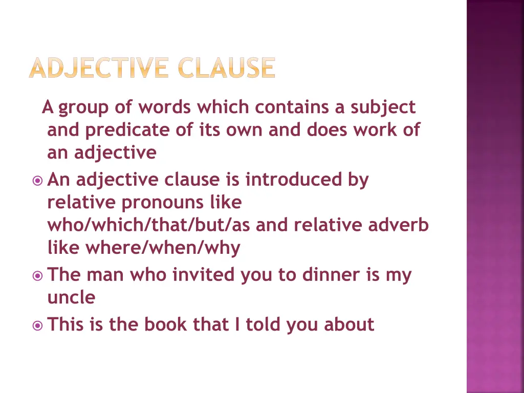 adjective clause