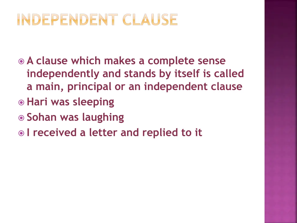 independent clause