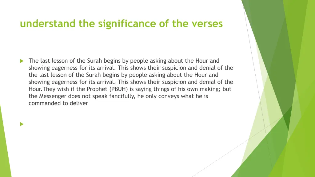 understand the significance of the verses