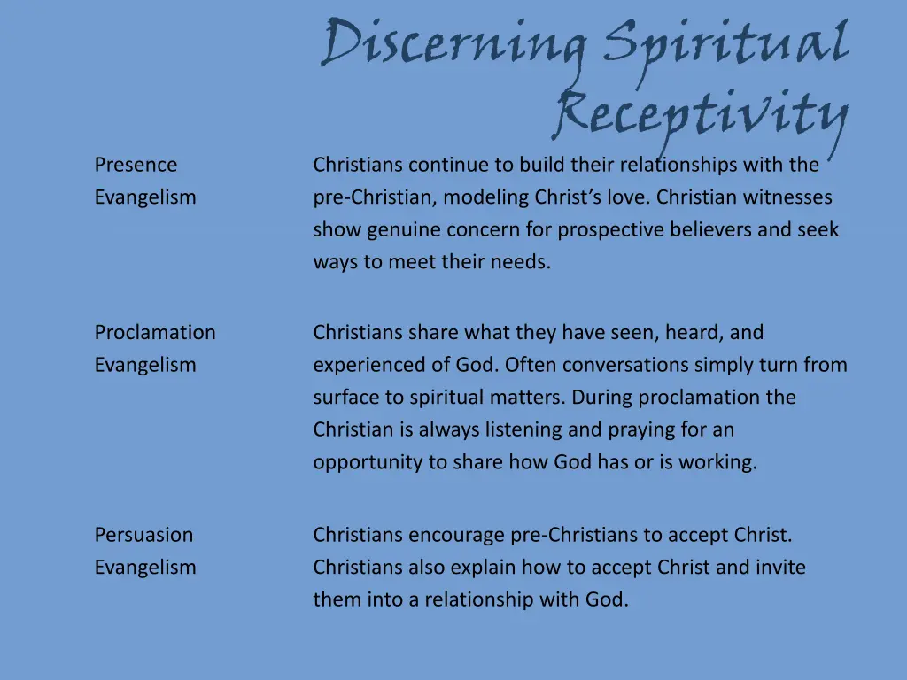 discerning spiritual receptivity christians