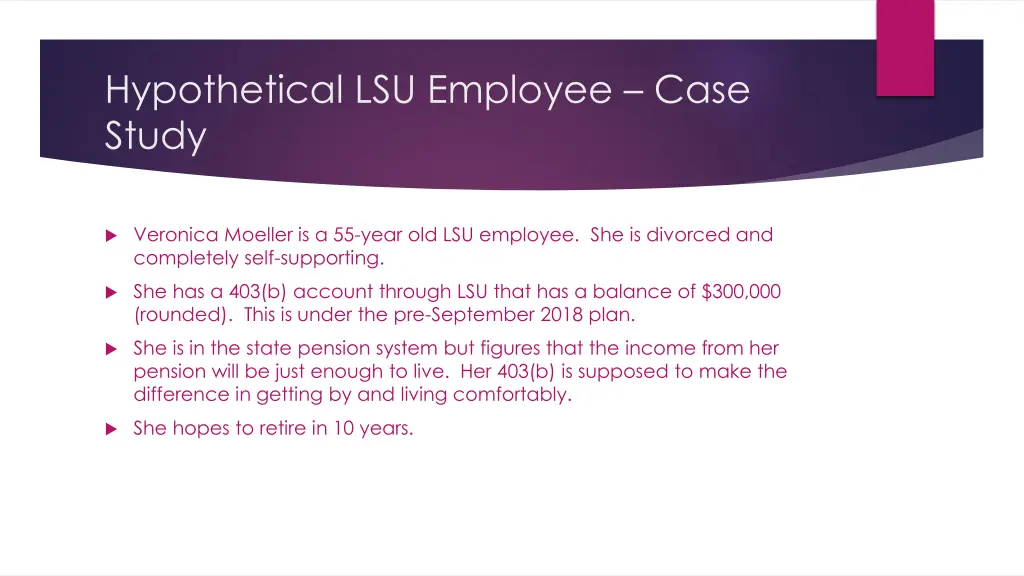 hypothetical lsu employee case study