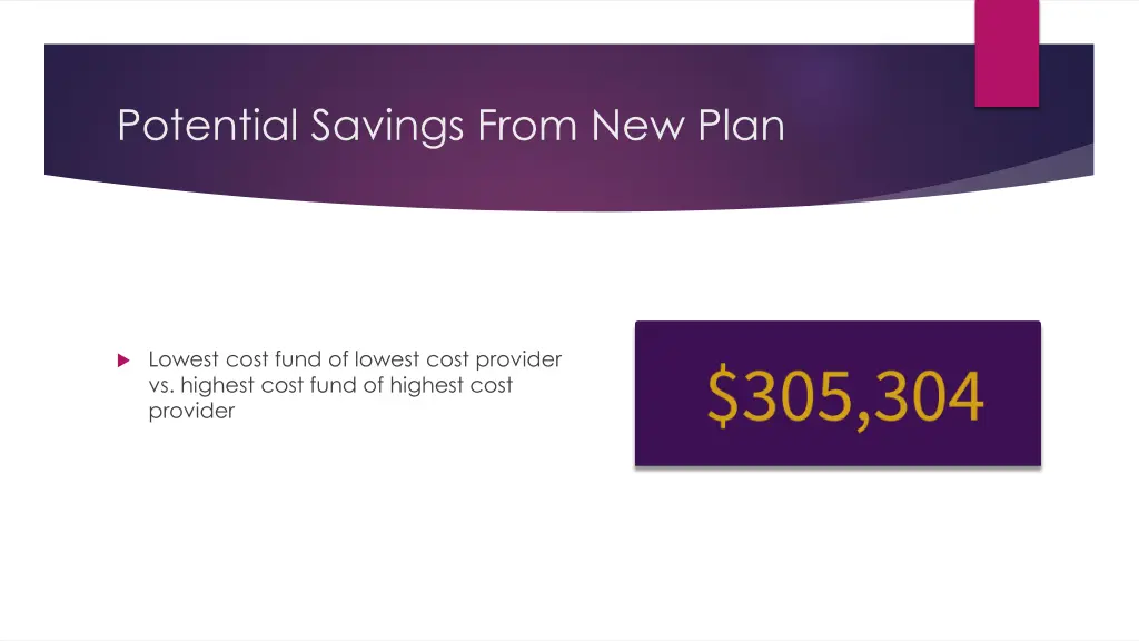 potential savings from new plan 1