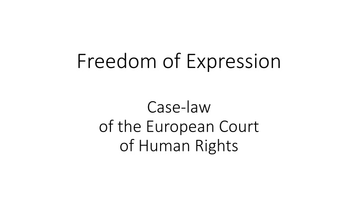 freedom of expression