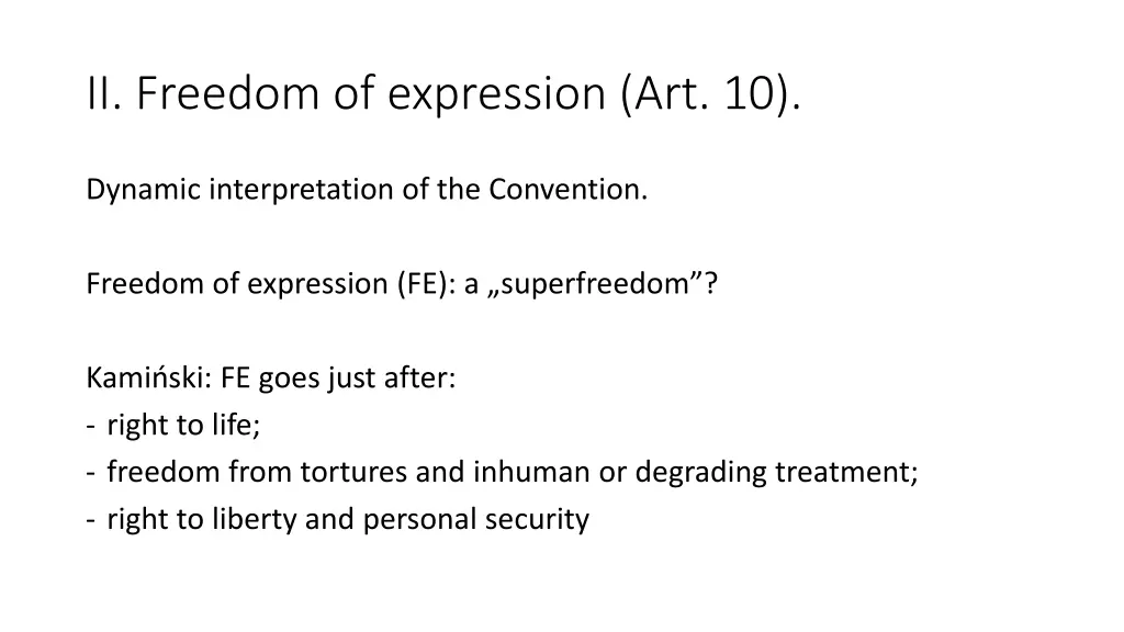 ii freedom of expression art 10