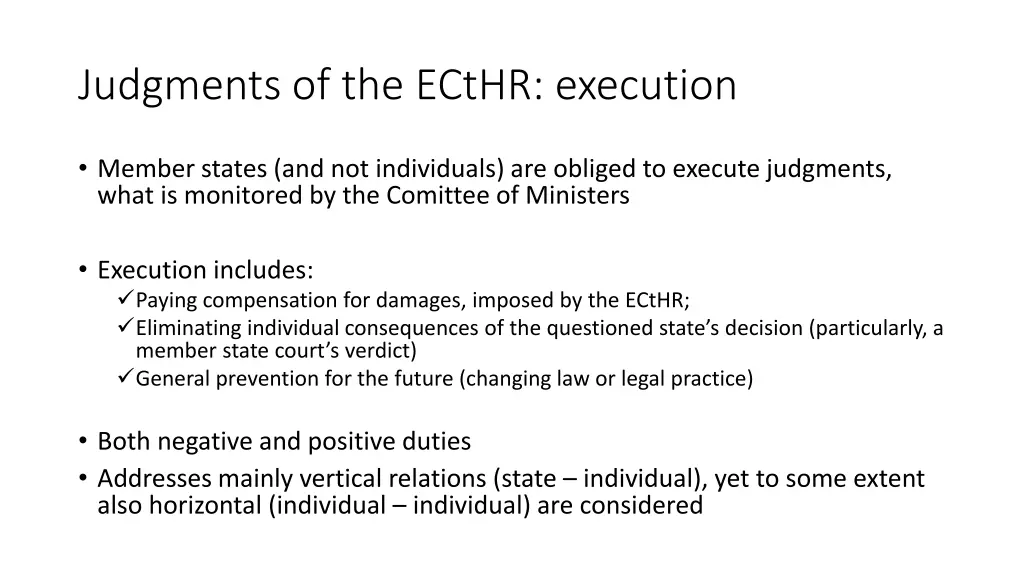 judgments of the ecthr execution