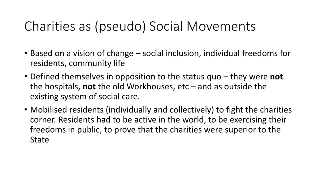 charities as pseudo social movements