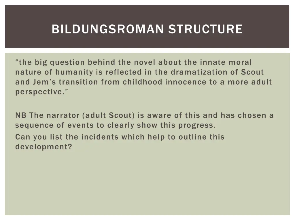 bildungsroman structure