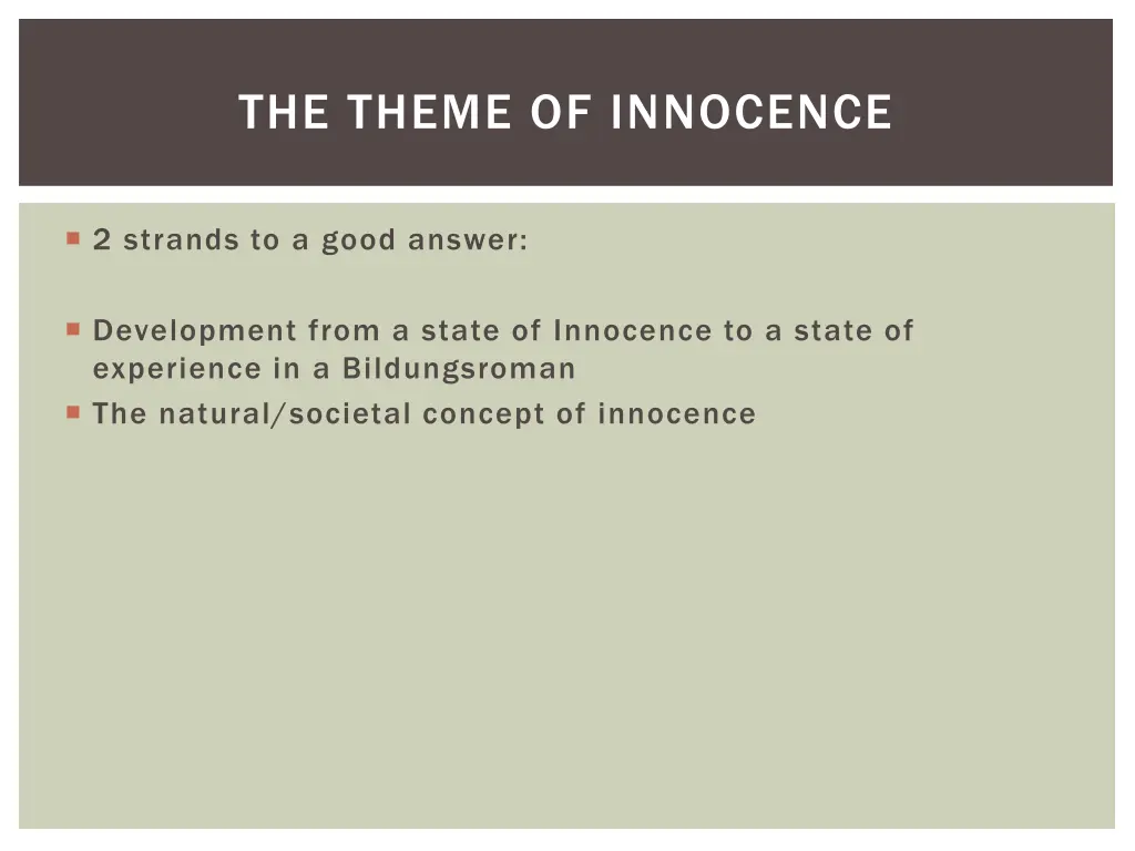 the theme of innocence