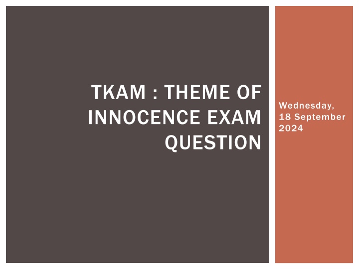 tkam theme of innocence exam question