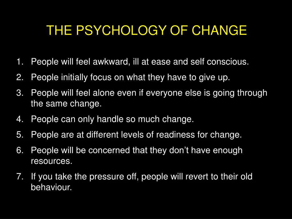 the psychology of change