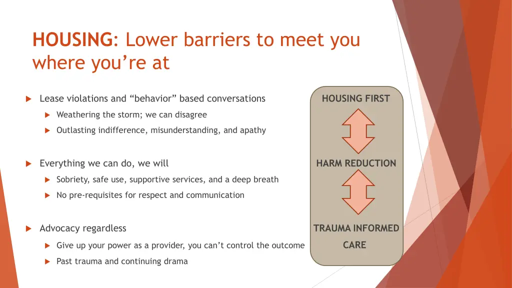 housing lower barriers to meet you where you re at