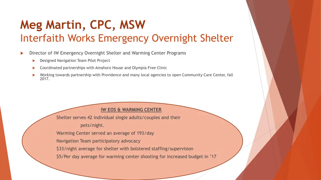 meg martin cpc msw interfaith works emergency