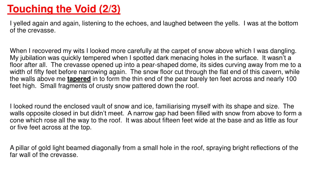 touching the void 2 3