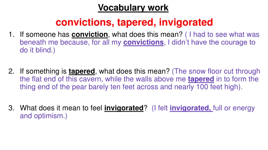 vocabulary work