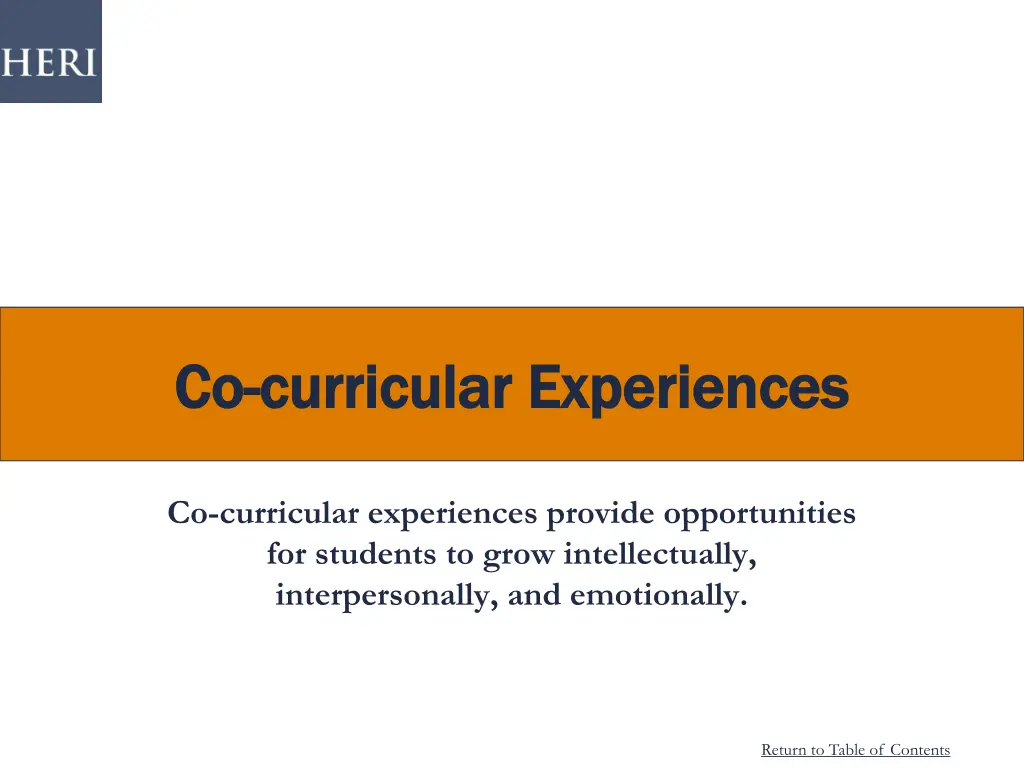 co co curricular experiences curricular