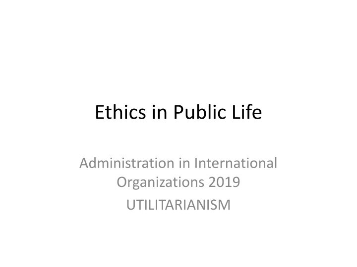 ethics in public life