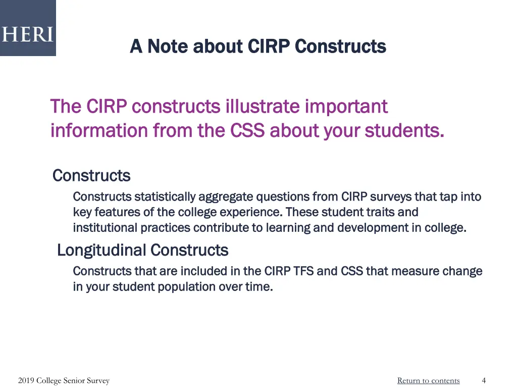 a note about cirp constructs a note about cirp