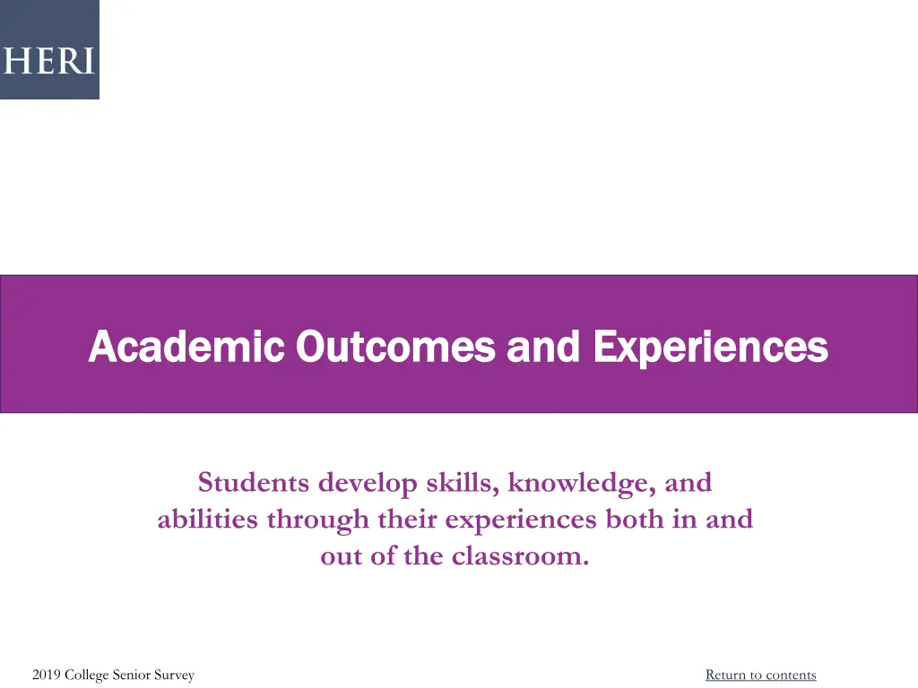 academic outcomes and experiences academic