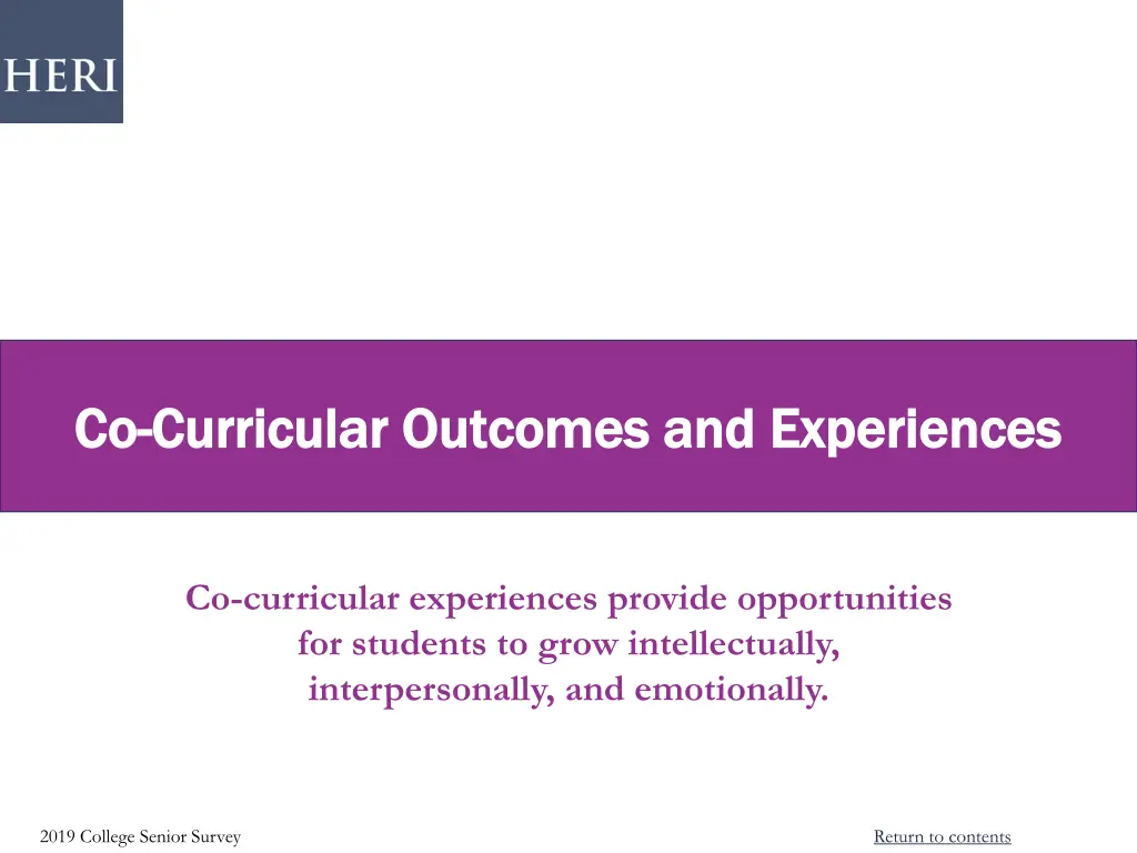 co co curricular outcomes and experiences