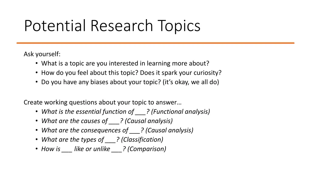 potential research topics