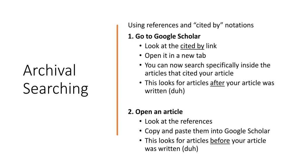 using references and cited by notations