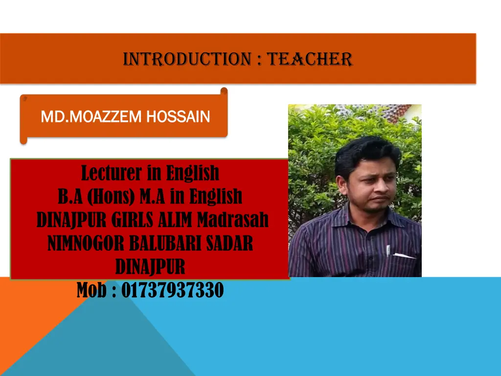 introduction teacher