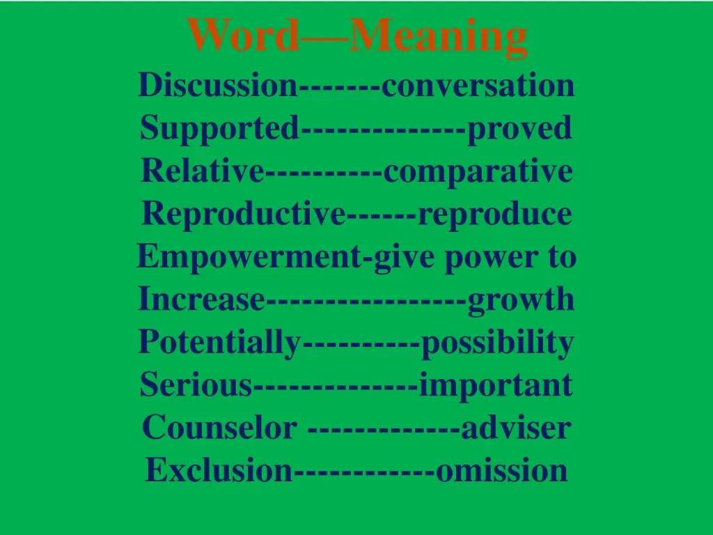 word meaning discussion conversation supported