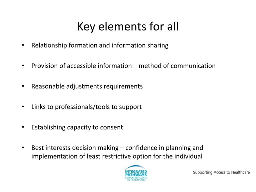 key elements for all