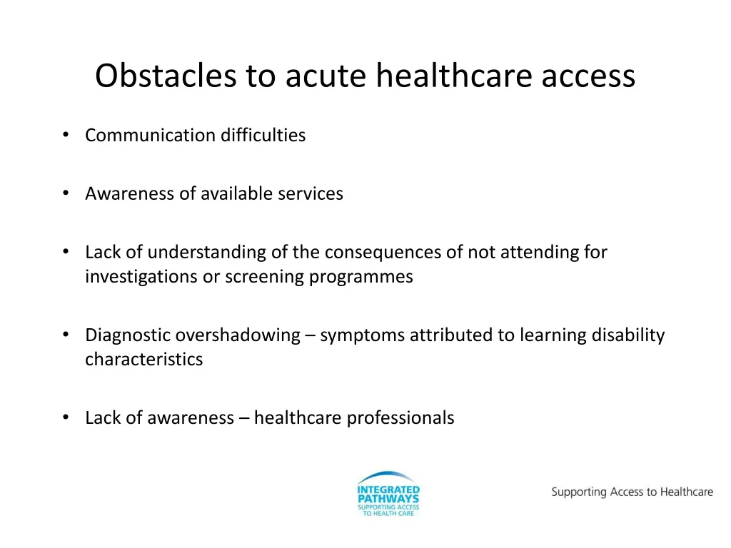 obstacles to acute healthcare access