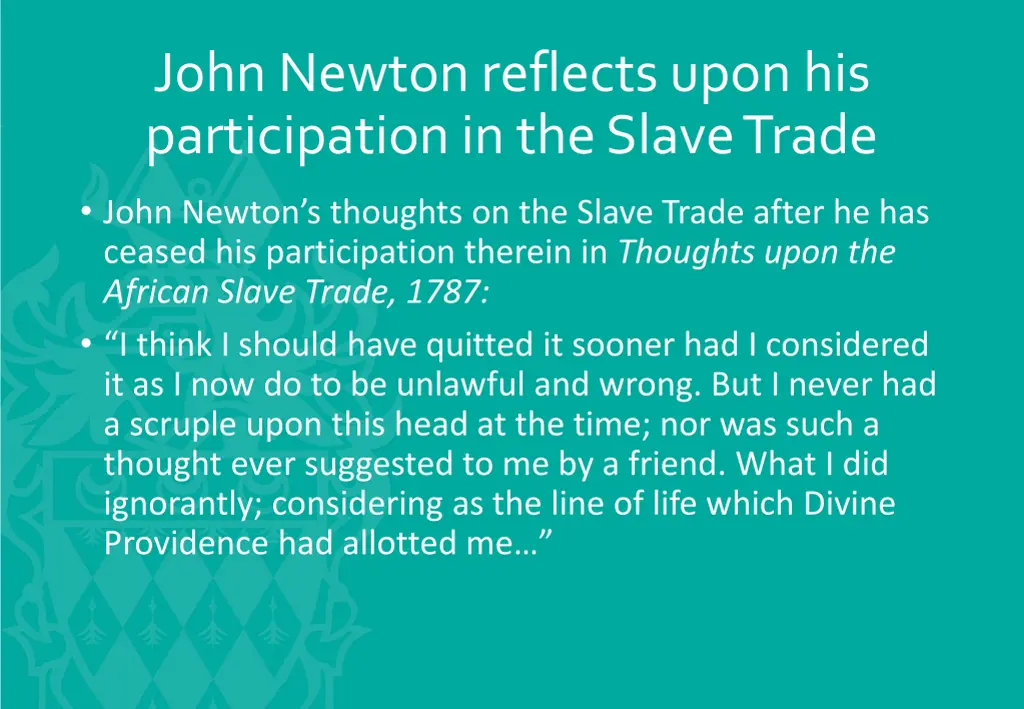 john newton reflects upon his participation 1