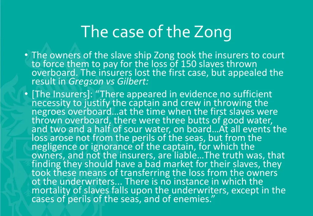 the case of the zong