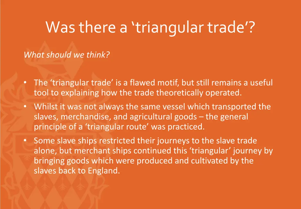 was there a triangular trade 1