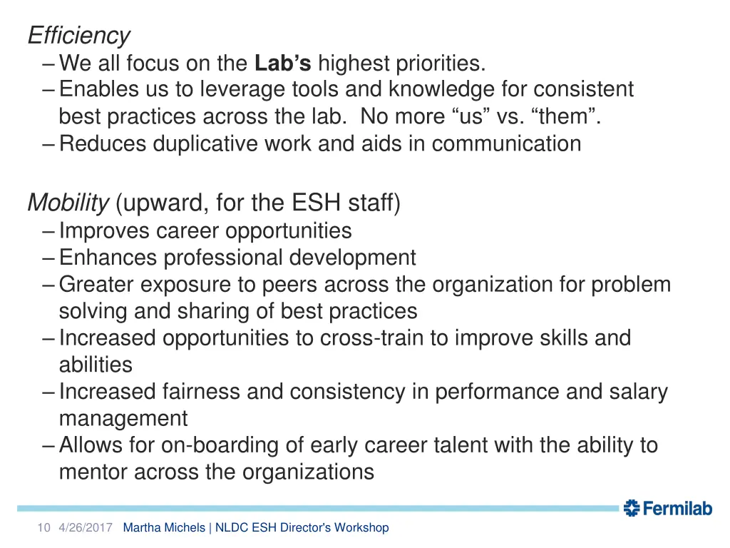 efficiency we all focus on the lab s highest