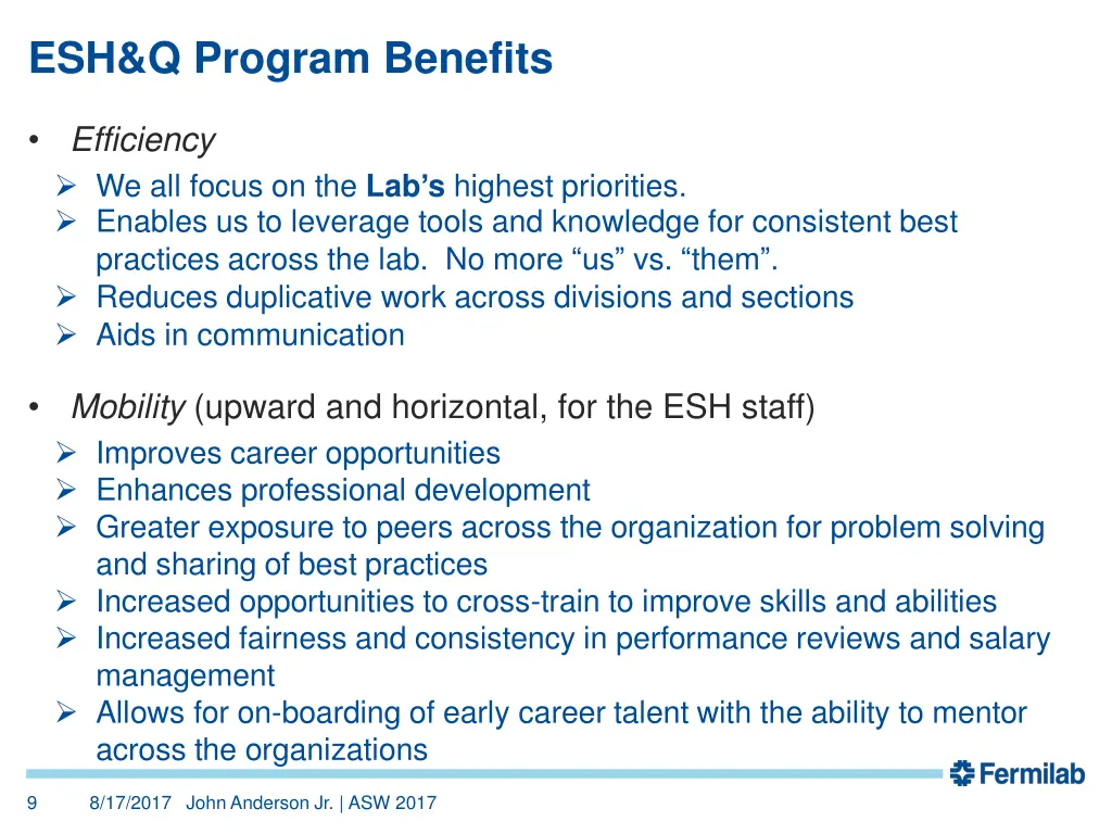 esh q program benefits 1