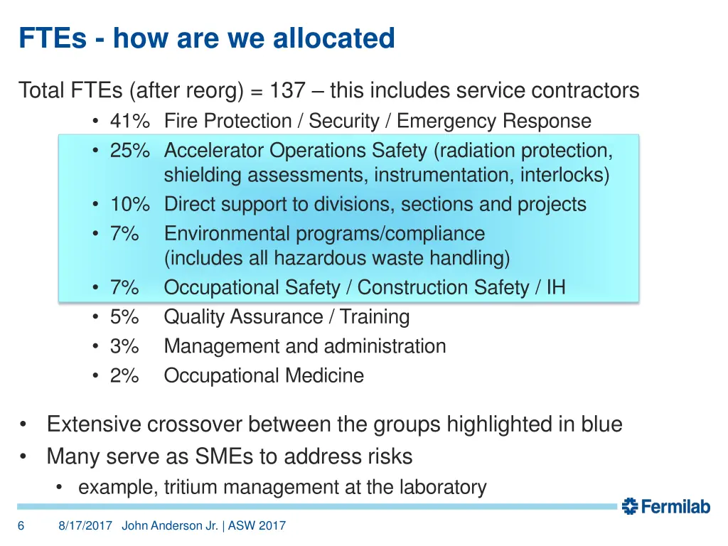 ftes how are we allocated