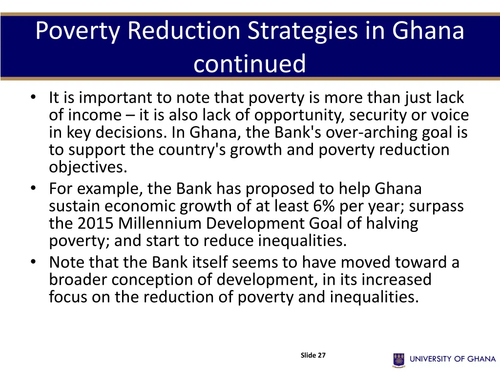 poverty reduction strategies in ghana continued