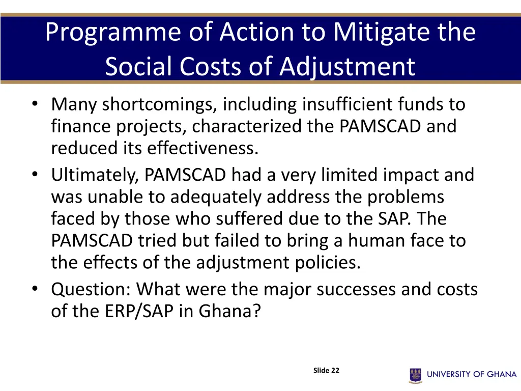 programme of action to mitigate the social costs 1