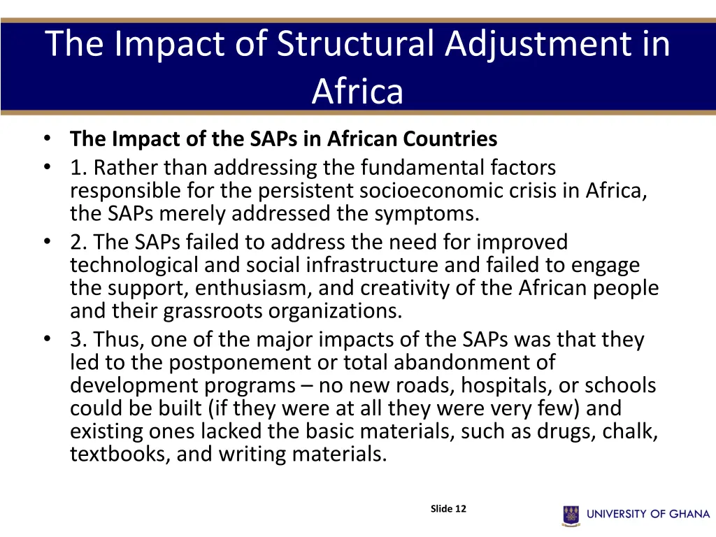 the impact of structural adjustment in africa