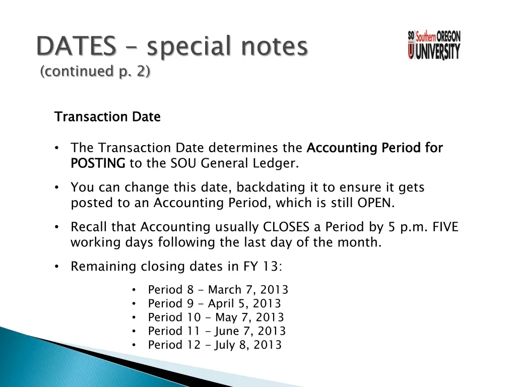 dates special notes continued p 2