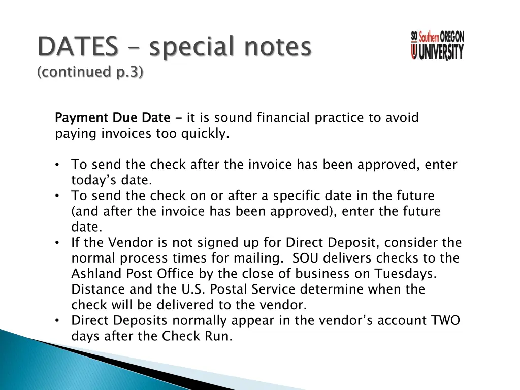 dates special notes continued p 3