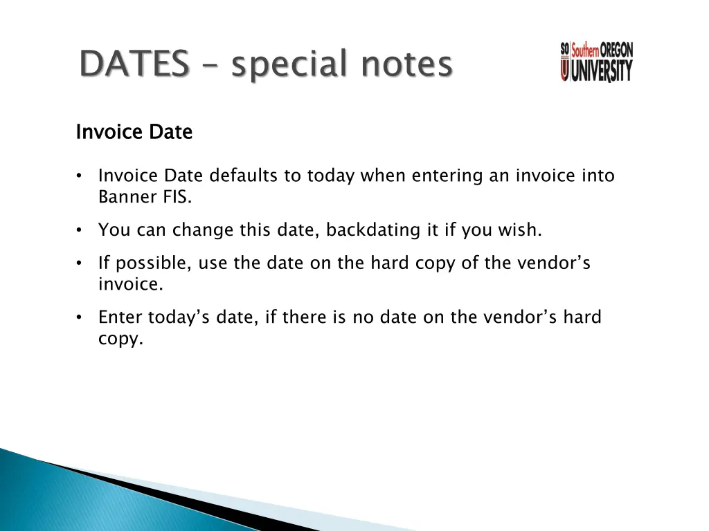 dates special notes