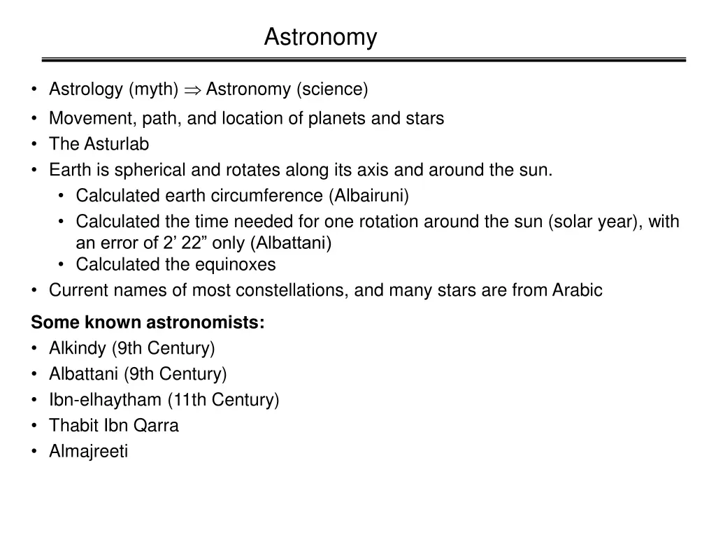 astronomy