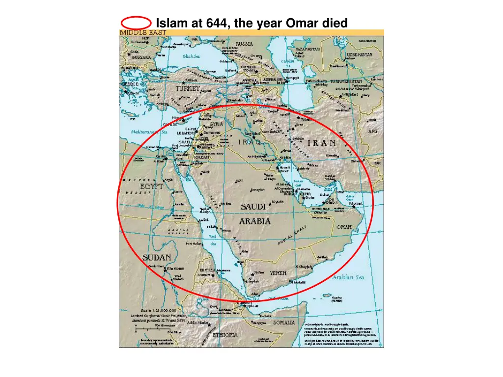 islam at 644 the year omar died