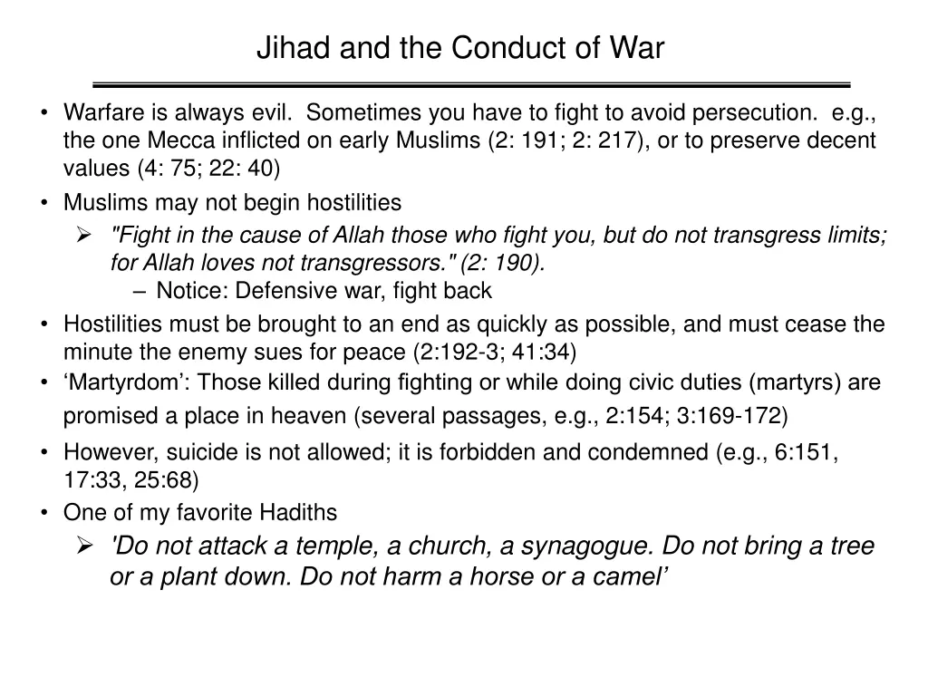 jihad and the conduct of war 2