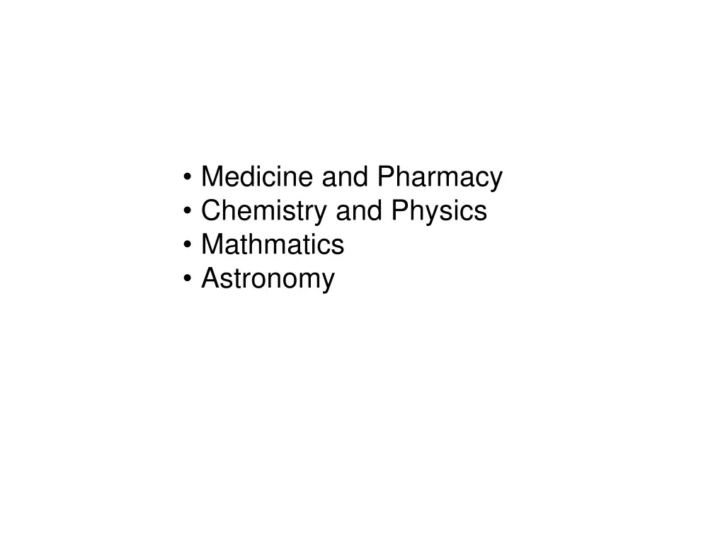 medicine and pharmacy chemistry and physics