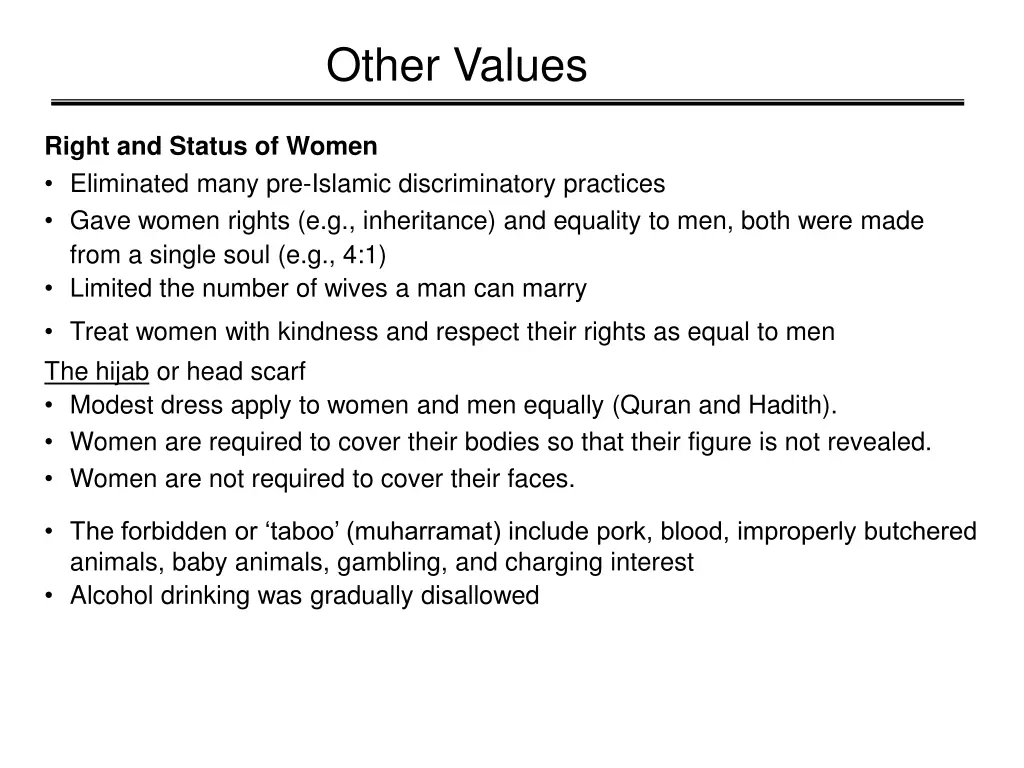 other values