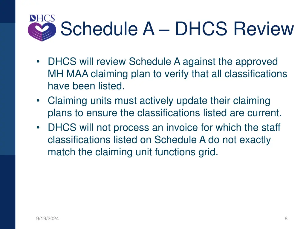 schedule a dhcs review